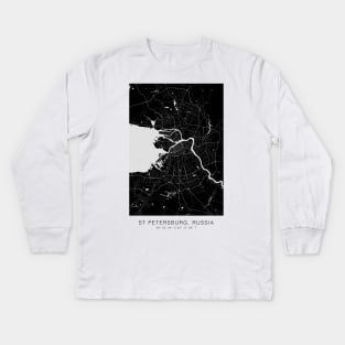 peterburg maps wall decor poster Kids Long Sleeve T-Shirt